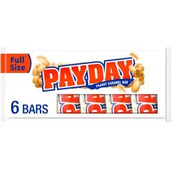 PAYDAY Peanut Caramel Candy Bars, 1.85 oz (6 Count)