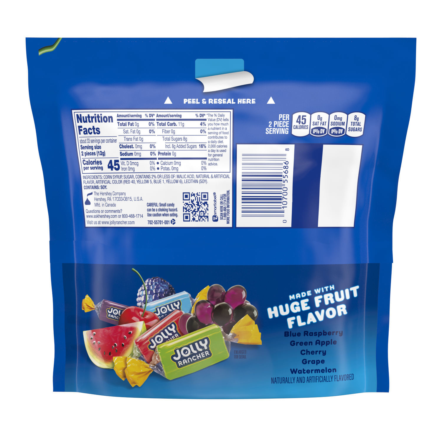 slide 7 of 8, Jolly Rancher Hard Candy, Watermelon, Green Apple, Cherry, Grape, and Blue Raspberry Flavors, 14 oz