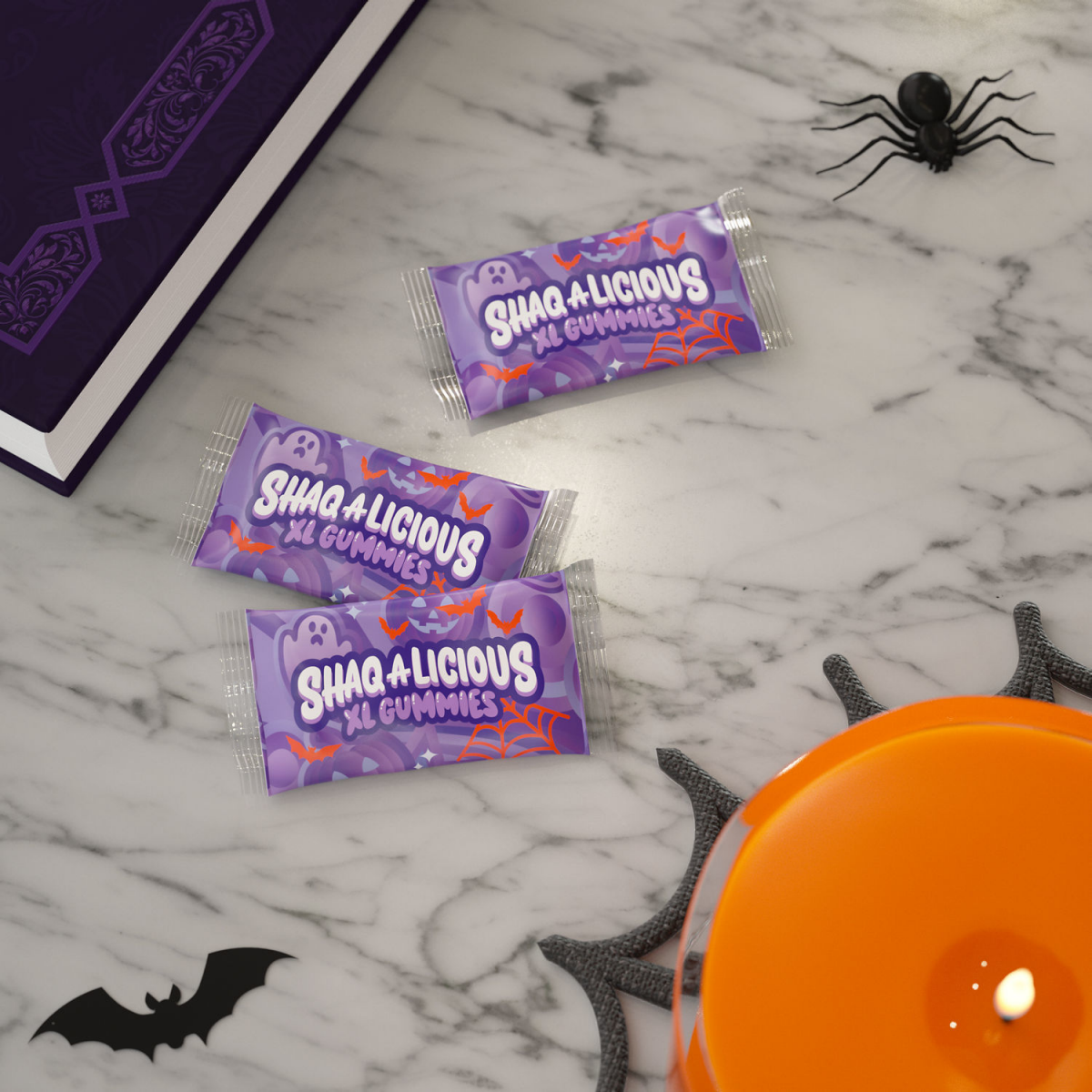 slide 2 of 6, SHAQ-A-LICIOUS XL GUMMIES Original Flavor Snack Size, Halloween Candy Bag, 8.5 oz, 8.5 oz
