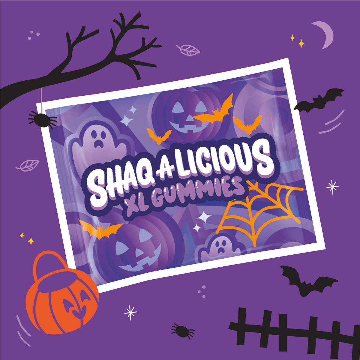 slide 4 of 6, SHAQ-A-LICIOUS XL GUMMIES Original Flavor Snack Size, Halloween Candy Bag, 8.5 oz, 8.5 oz