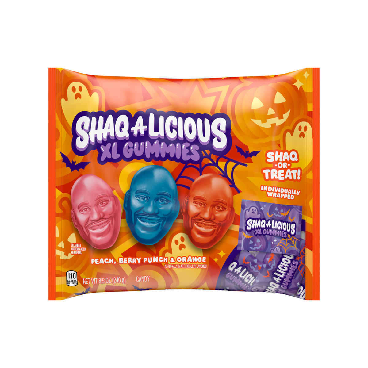 slide 1 of 6, SHAQ-A-LICIOUS XL GUMMIES Original Flavor Snack Size, Halloween Candy Bag, 8.5 oz, 8.5 oz