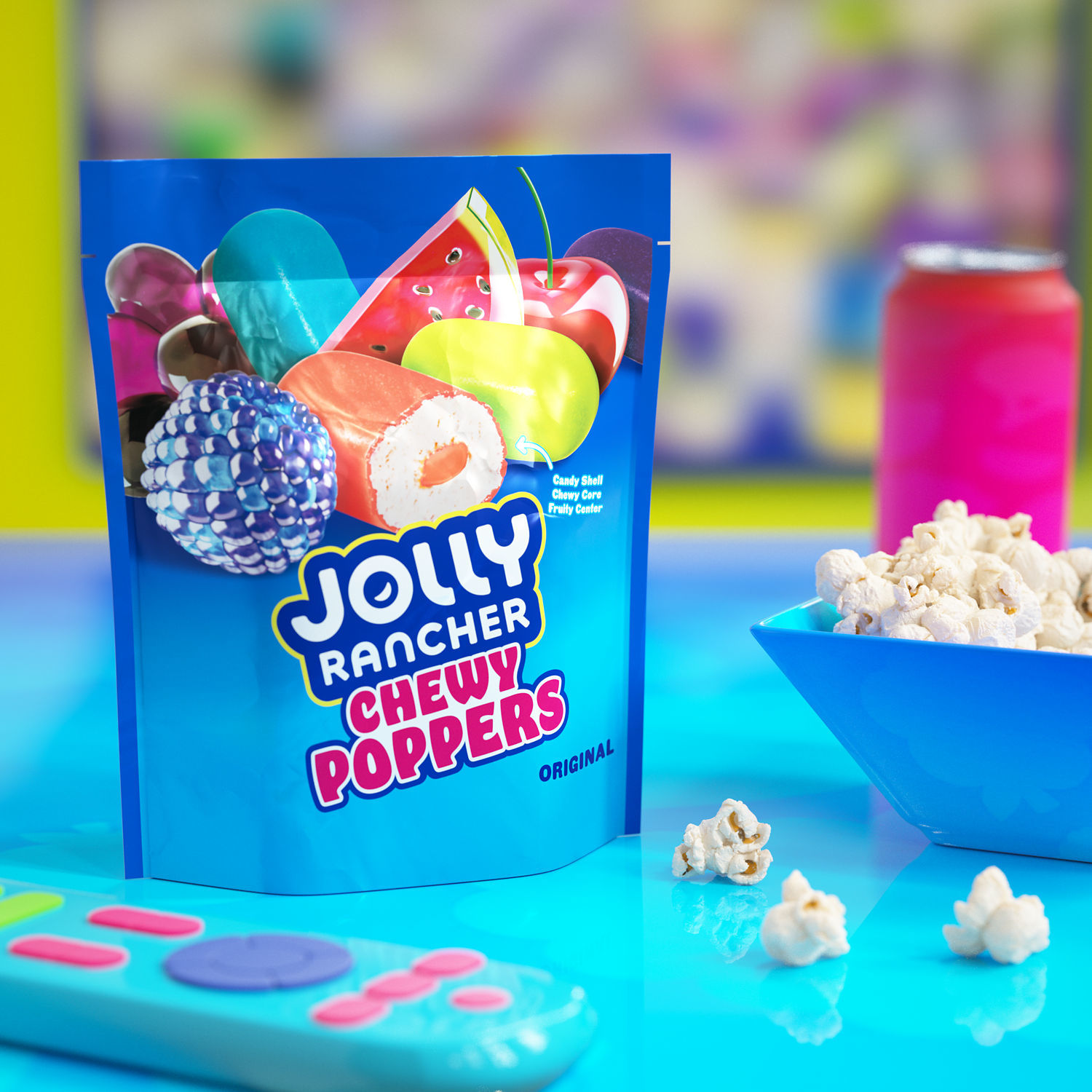 slide 3 of 6, JOLLY RANCHER Chewy Poppers Original Fruit Flavored Candy Bag, 12 oz, 12 oz