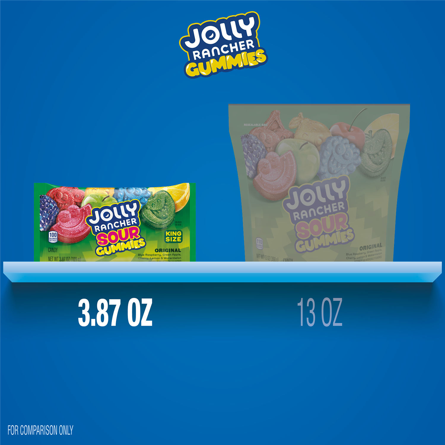 slide 2 of 6, Jolly Rancher Sour Gummies Original Candy King Size 3.87 oz, 3.87 oz