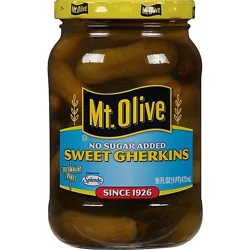 Mt. Olive No Sugar Added Pickles Sweet Gherkins - 16 Fl. Oz.