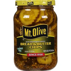 Mt. Olive Pickles Chips Bread & Butter Old-Fashioned Sweet - 16 Fl. Oz.