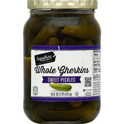 Signature Select Pickles Sweet Whole Gherkins - 16 Fl. Oz.