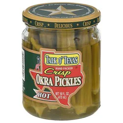Talk O Texas Pickles Okra Hot - 16 Fl. Oz.