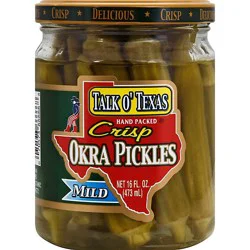 Talk O Texas Pickles Okra Mild - 16 Fl. Oz.