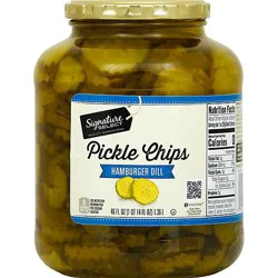 Signature Select Pickles Chips Hamburger Dill - 46 Fl. Oz.