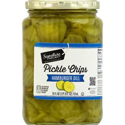 Signature Select Pickle Chips Hamburger Dill - 24 Fl. Oz.
