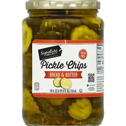 Signature Select Pickle Chips Bread & Butter Fresh Pack - 24 Fl. Oz.