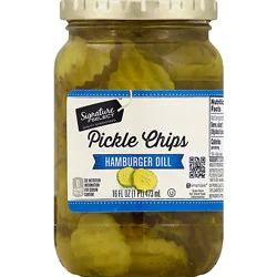 Signature Select Pickle Chips Hamburger Dill - 16 Fl. Oz.
