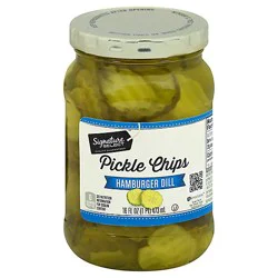 Signature Select Pickle Chips Hamburger Dill - 16 Fl. Oz.