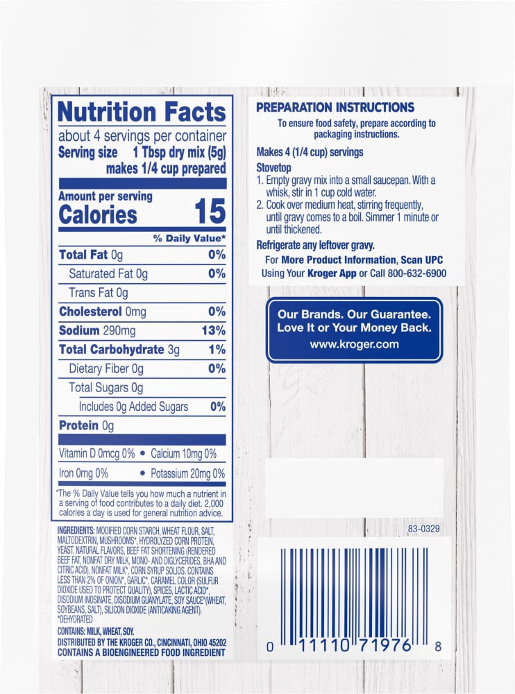 slide 3 of 3, Kroger Mushroom Gravy Mix, 0.75 oz