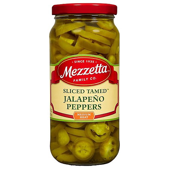 slide 1 of 1, Mezzetta Peppers Jalapeno Deli-Sliced Tamed - 16 Oz, 16 fl oz