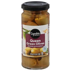 Signature Select Olives Stuffed Garlic - 4.5 Oz