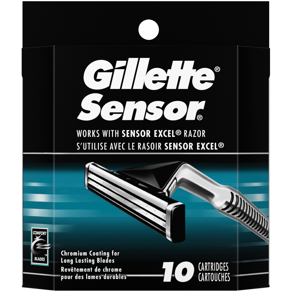 slide 2 of 2, Gillette Sensor Razor Blade Cartridges, 10 eache