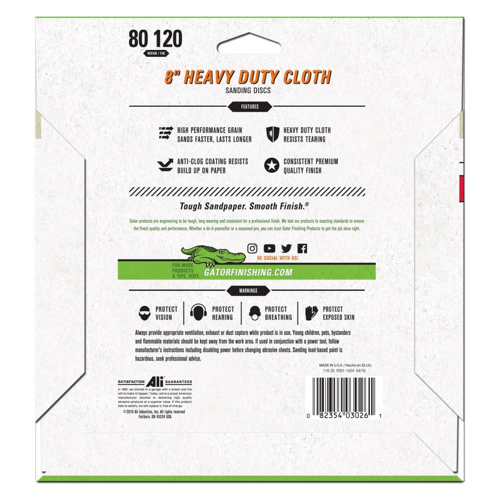 slide 2 of 6, Gator GATOR 2-CT 8-IN 80 GRIT SAND DISC 2 -Piece Zirconia alumina Multi-grade pack -Grit Disc Sandpaper, 1 ct