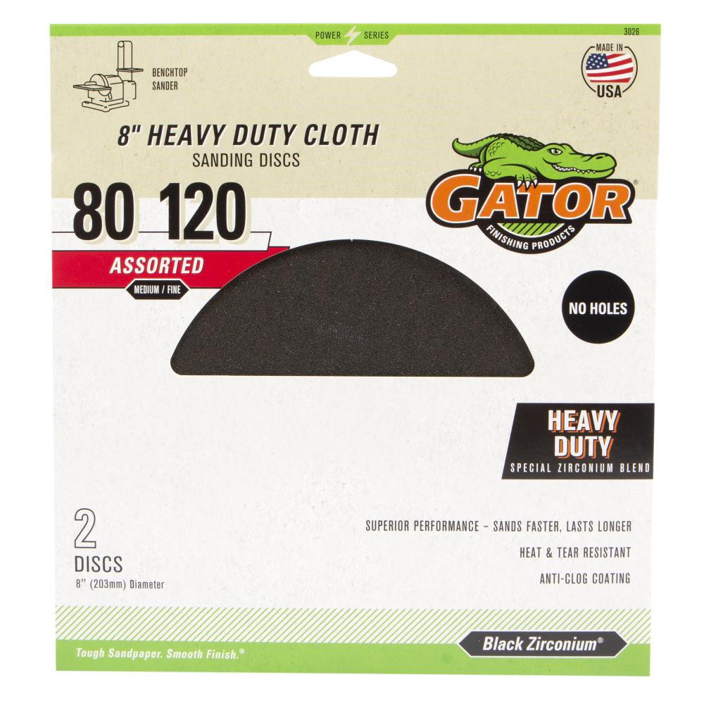 slide 1 of 6, Gator GATOR 2-CT 8-IN 80 GRIT SAND DISC 2 -Piece Zirconia alumina Multi-grade pack -Grit Disc Sandpaper, 1 ct