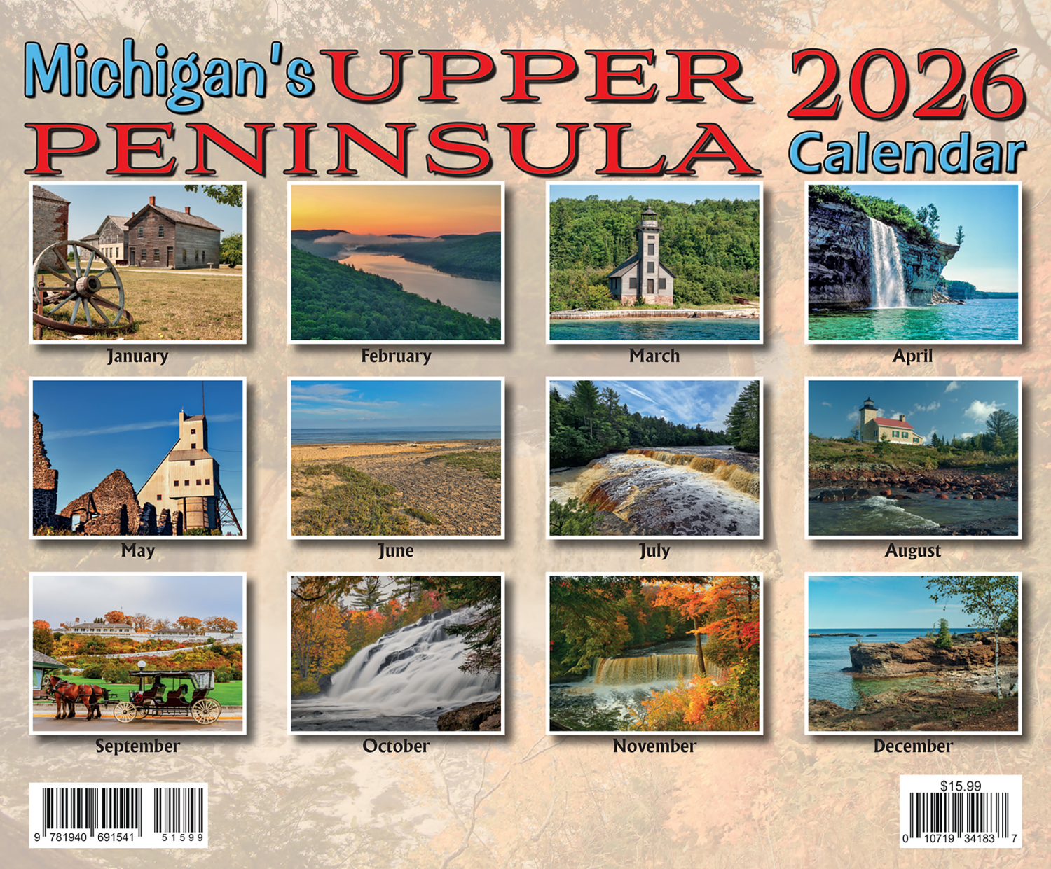 slide 2 of 2, 2026 Michigan's Upper Peninsula Calendar, 1 ct