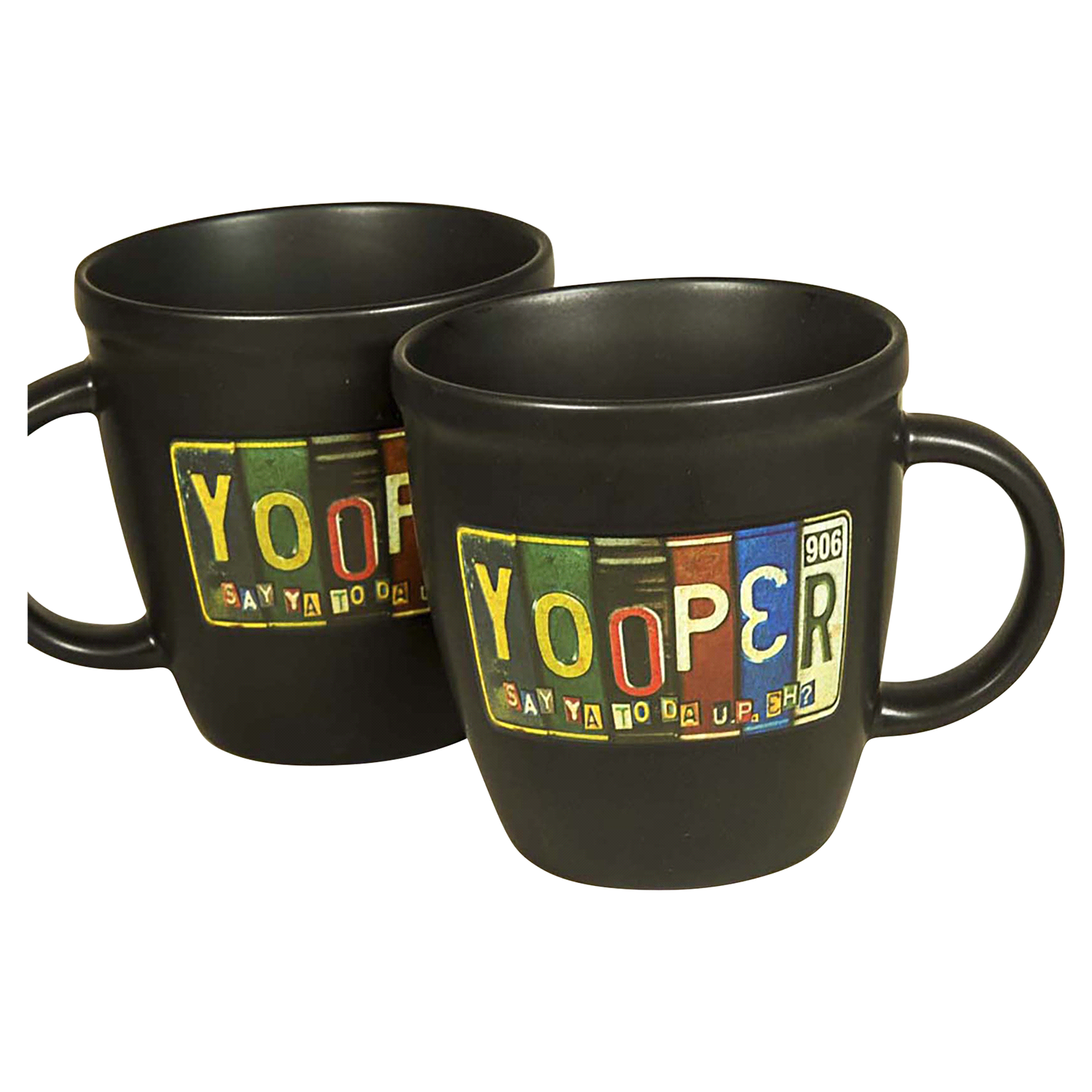 slide 1 of 1, Mug Rounded BLK Vint. License Plate Yooper, 1 ct