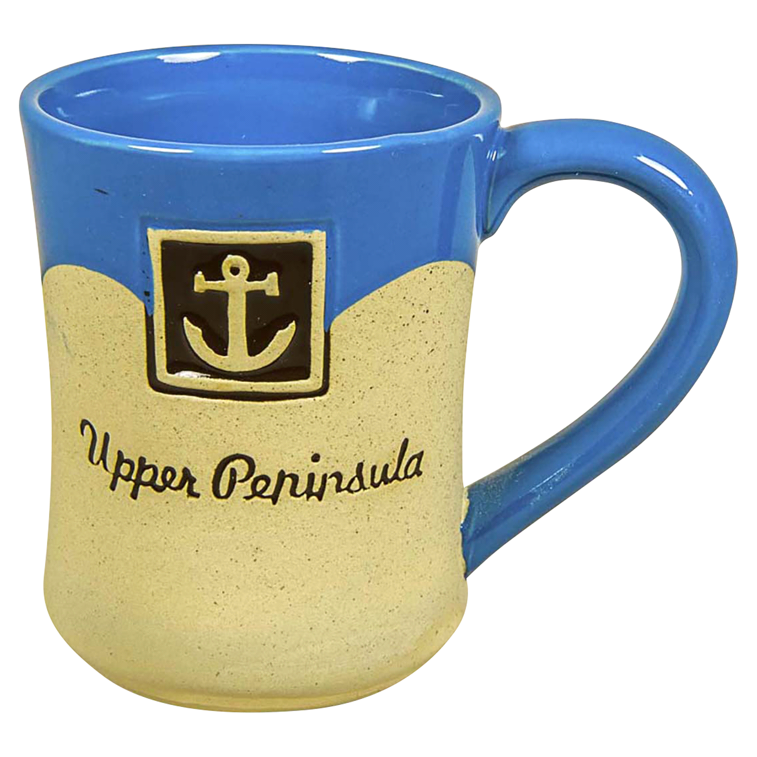 slide 1 of 1, Mug 2Tone Sandstone Blue UP/Anchor, 1 ct
