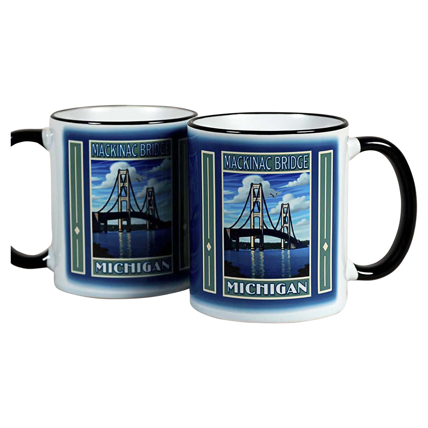 slide 1 of 1, Mug Vintage Art Mackinac Bridge, 1 ct