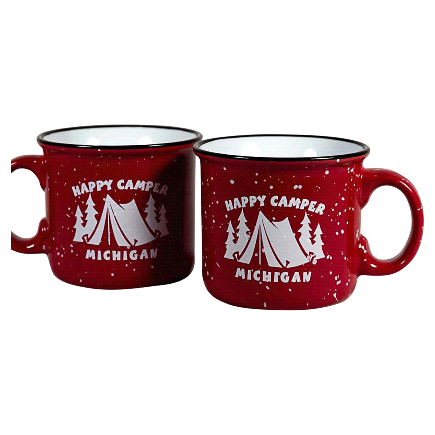 slide 1 of 1, Mug Campfire Red Happy Camper Tent MI, 1 ct