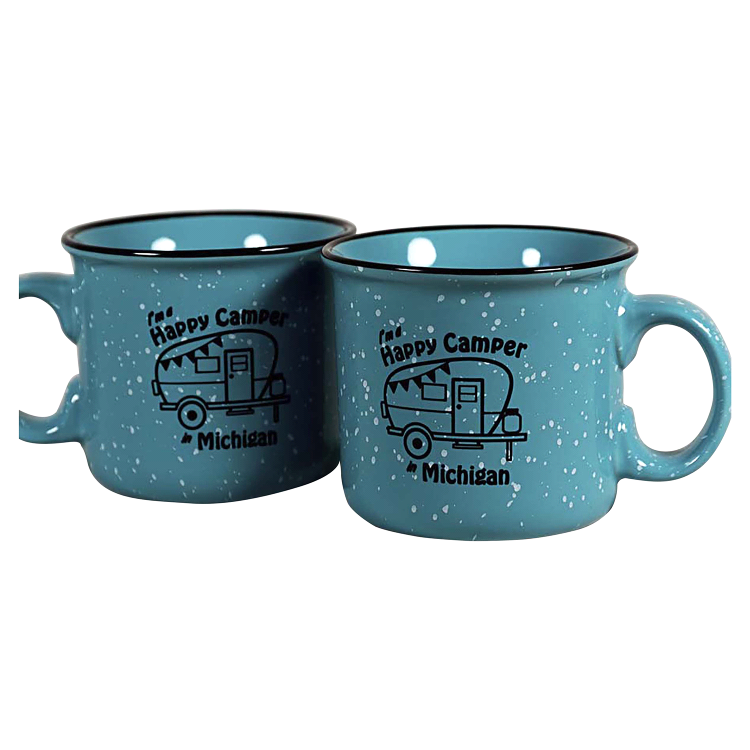 slide 1 of 1, Mug Campfire Sea Foam Happy Camper Trailer MI, 1 ct