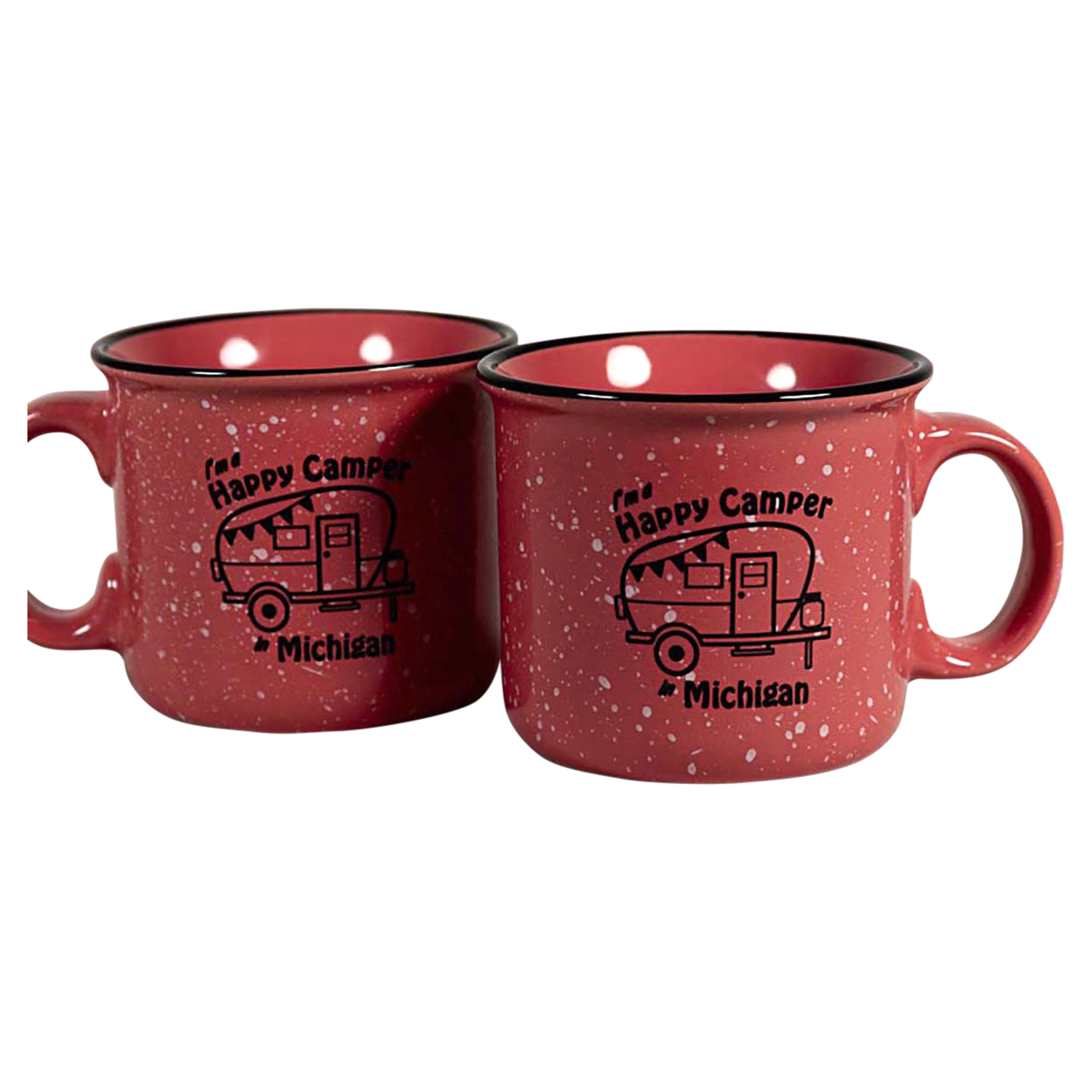 slide 1 of 1, Mug Campfire Coral Happy Camper Trailer MI, 1 ct