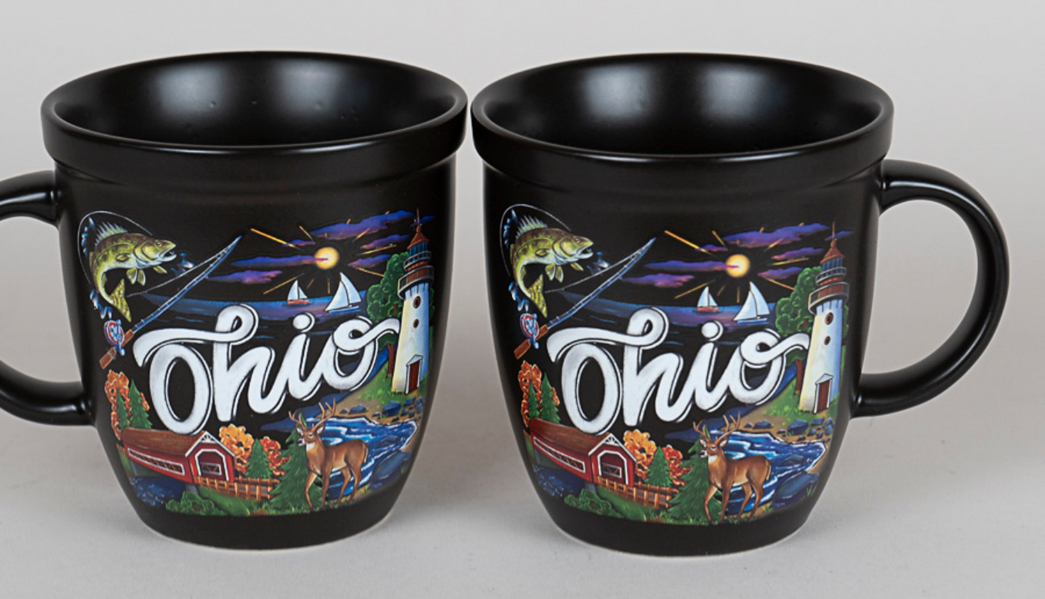 slide 1 of 1, Mug Rounded Black Ohio Chalk Art, 1 ct