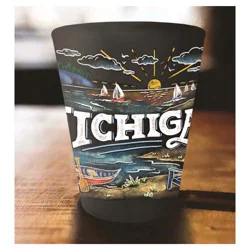 Shot Glass Ceramic Michigan Chalk Art