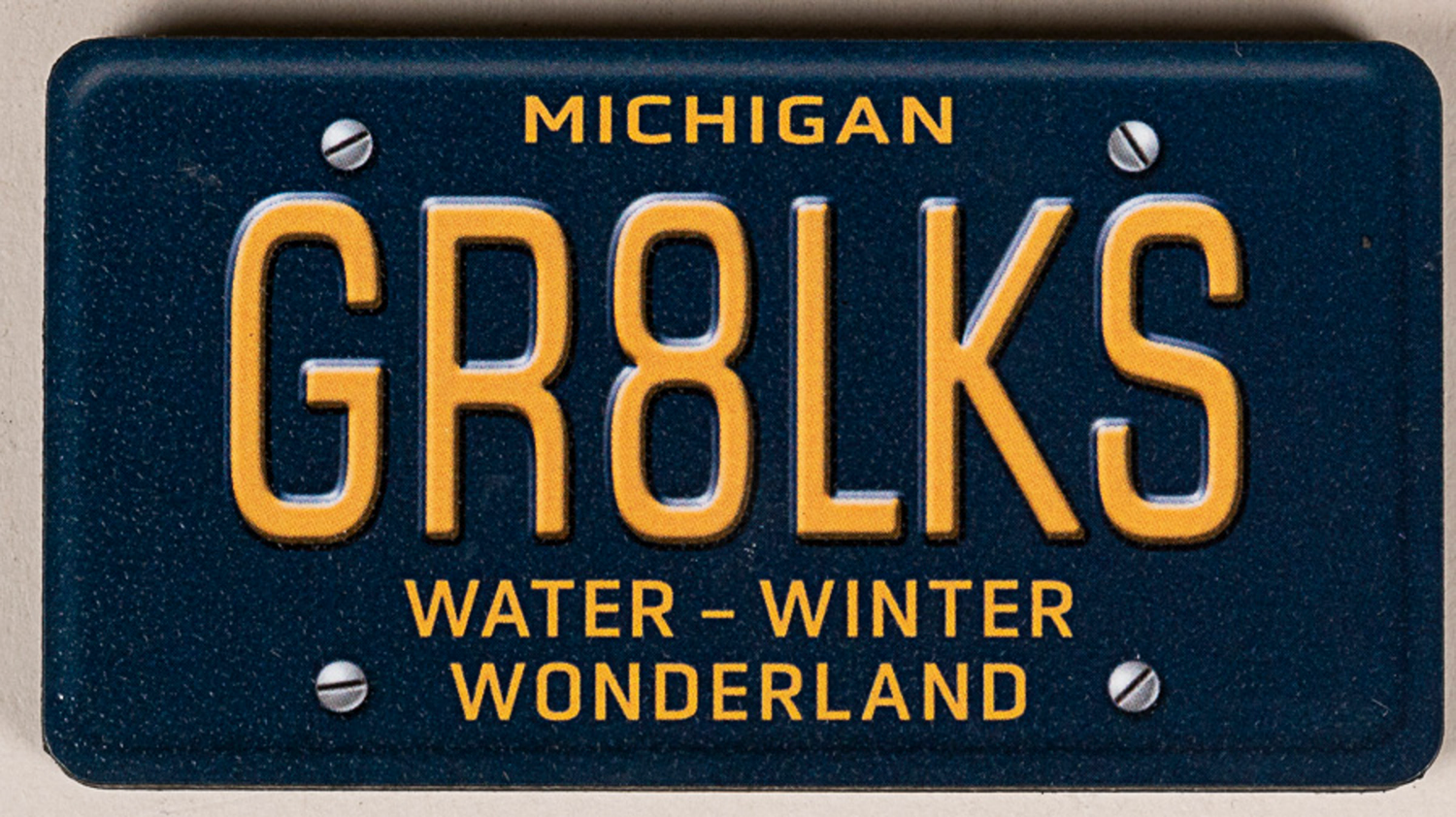 slide 1 of 1, GR8LKS Blue & Yellow License Plate Magnet, 1 ct