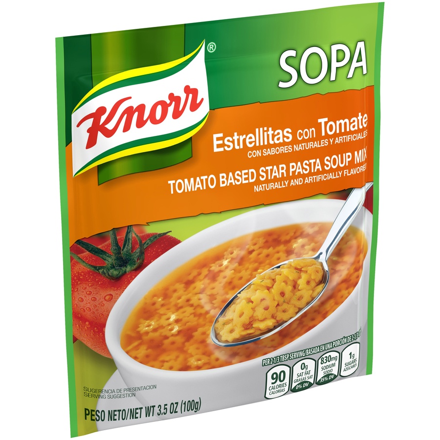 slide 2 of 5, Knorr Sopa Estrellitas Con Tomate Tomato Based Star Pasta Soup Mix, 3.5 oz