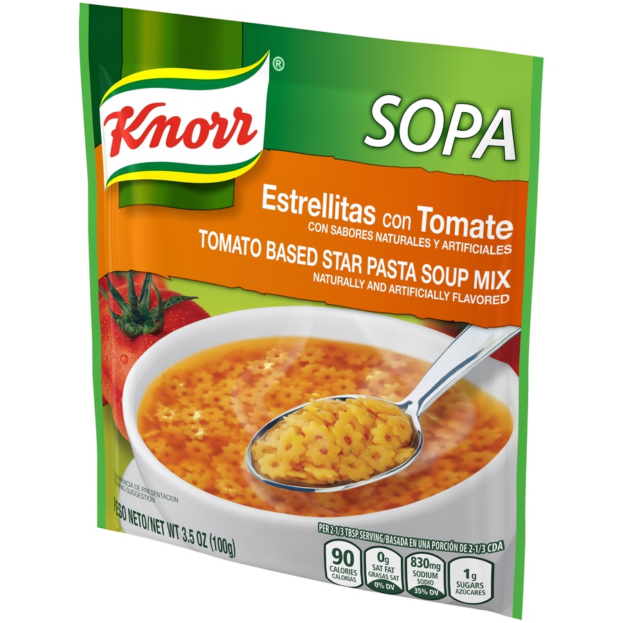 slide 3 of 5, Knorr Sopa Estrellitas Con Tomate Tomato Based Star Pasta Soup Mix, 3.5 oz