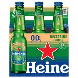 Heineken 0.0 Nectarine Juniper Non-Alcoholic Beer, 6 Pack 11.2 fl oz
