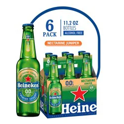 Heineken 0.0 Nectarine Juniper Non-Alcoholic Beer, 6 Pack 11.2 fl oz