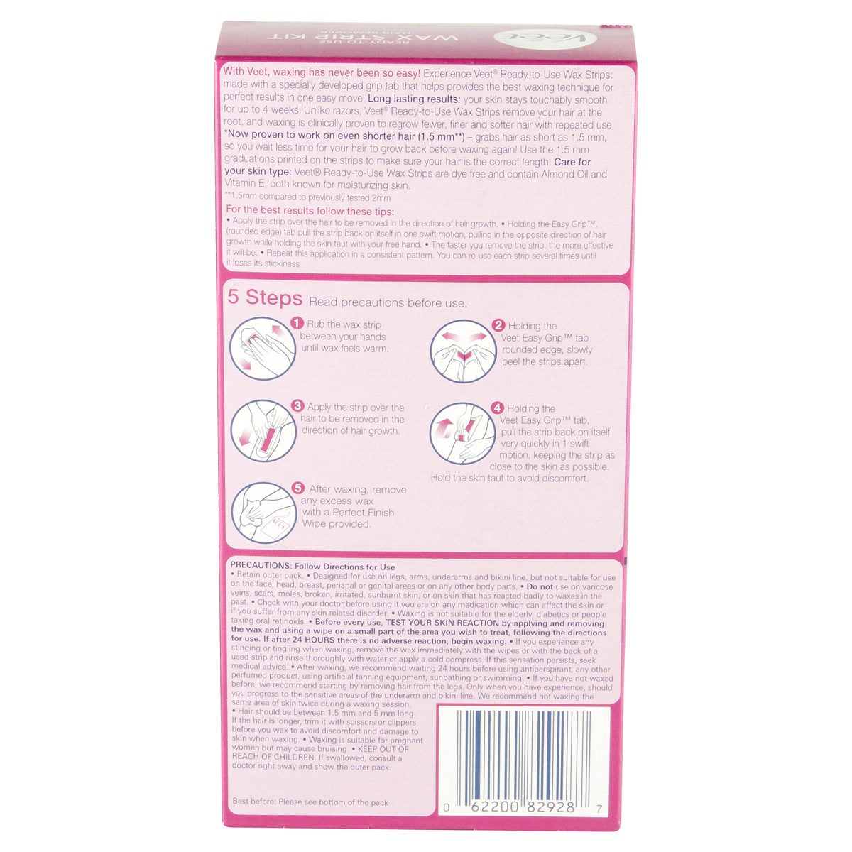 slide 4 of 4, Veet Ready-To-Use Wax Strips and Wipes - 40ct, 40 ct