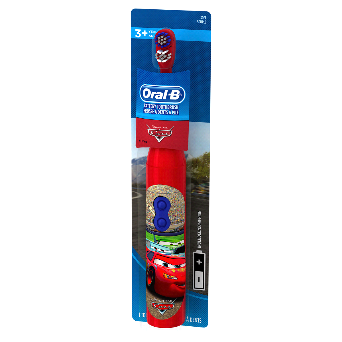 slide 3 of 6, Oral-B Kid's Battery Toothbrush featuring PIXAR favorites, Soft Bristles, for Kids 3+, 1 ct