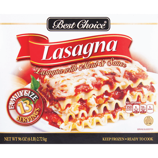 slide 1 of 1, Best Choice Frozen Lasagna, 96 oz