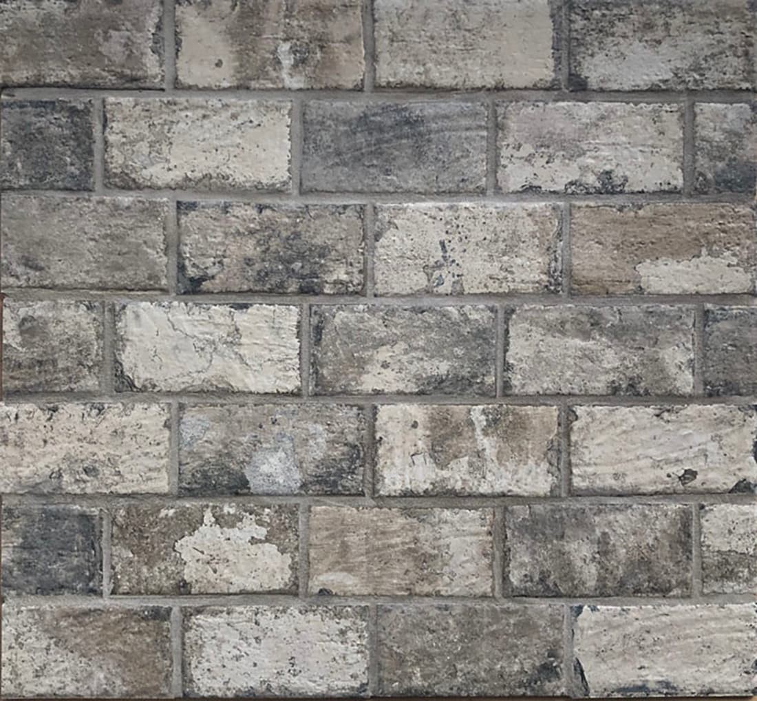 allen + roth Broadmeadow Brick Grey Grey 4-in x 8-in Glazed Porcelain ...
