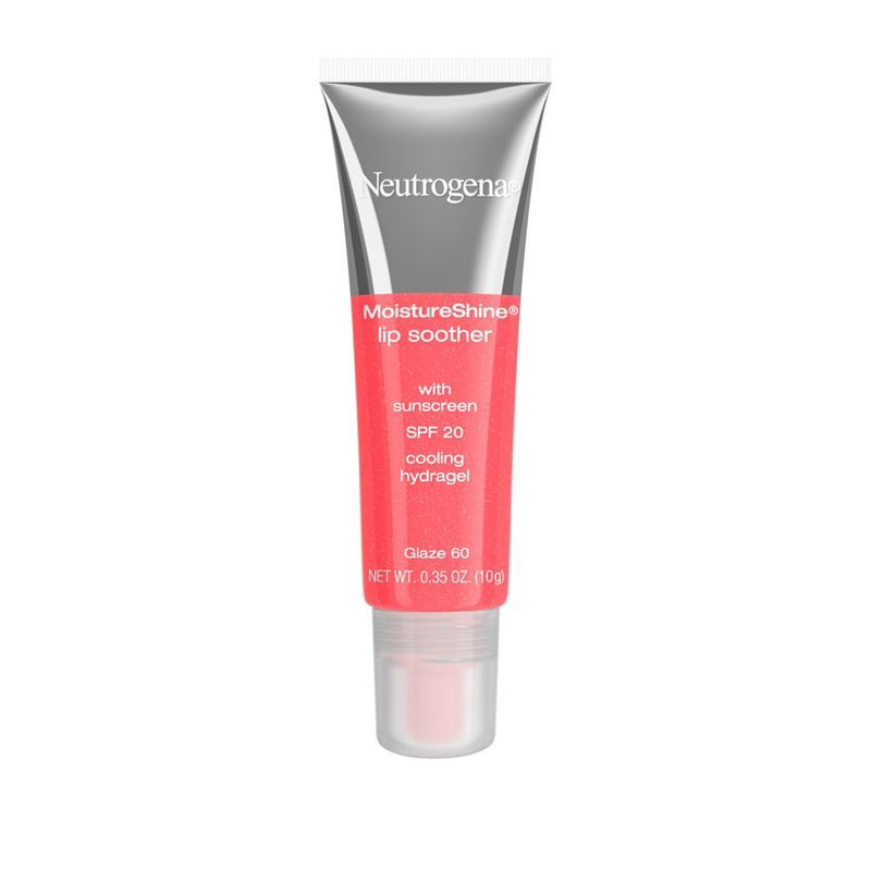 slide 1 of 6, Neutrogena Moisture Shine Lip Soother Gloss with Hydrating Glycerin & Soothing Cucumber for Dry Lips, SPF 20 - 60 Glaze - 0.35oz, 0.35 oz