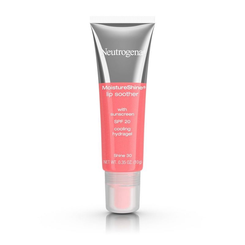 slide 1 of 6, Neutrogena Moisture Shine Lip Soother Gloss with Hydrating Glycerin & Soothing Cucumber for Dry Lips, SPF 20 - Silver - 0.35oz, 0.35 oz