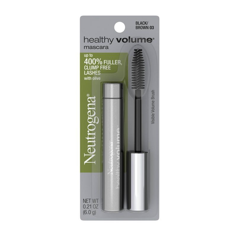 slide 1 of 9, Neutrogena Healthy Volume Lash-Plumping Mascara - 03 Black Brown - 0.21oz, 0.21 oz