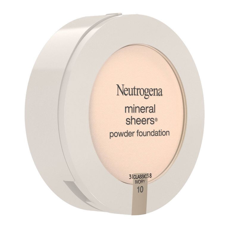 slide 2 of 6, Neutrogena Mineral Sheers Compact Powder Foundation, Lightweight & Oil-Free - 10 Classic Ivory - 0.34oz, 0.34 oz