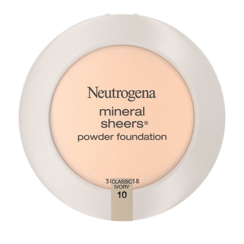 slide 1 of 6, Neutrogena Mineral Sheers Compact Powder Foundation, Lightweight & Oil-Free - 10 Classic Ivory - 0.34oz, 0.34 oz