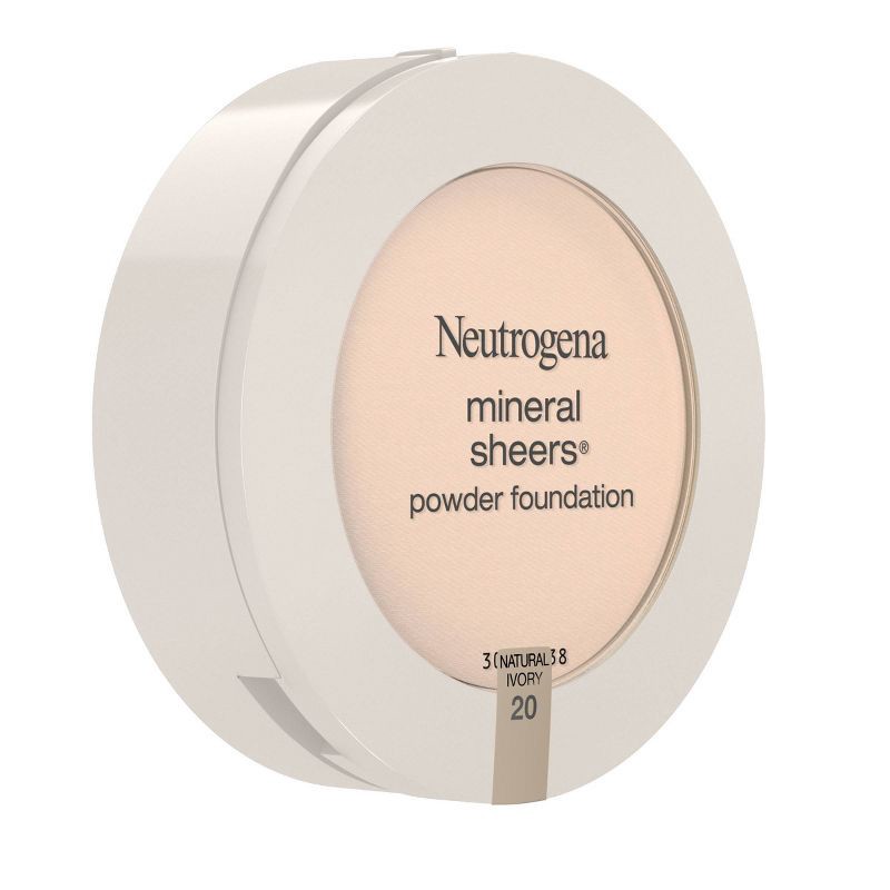 slide 2 of 6, Neutrogena Mineral Sheers Compact Powder Foundation, Lightweight & Oil-Free - 20 Natural Ivory - 0.34oz, 0.34 oz