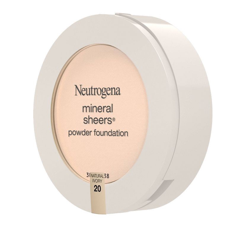 slide 3 of 6, Neutrogena Mineral Sheers Compact Powder Foundation, Lightweight & Oil-Free - 20 Natural Ivory - 0.34oz, 0.34 oz