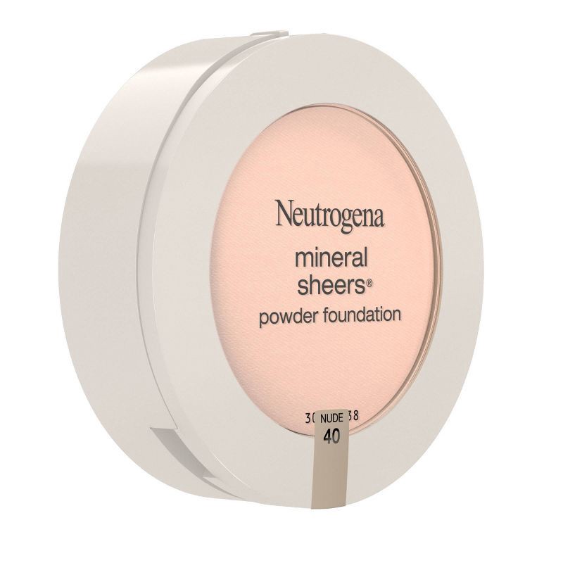 slide 2 of 6, Neutrogena Mineral Sheers Compact Powder Foundation, Lightweight & Oil-Free - 40 Nude - 0.34oz, 0.34 oz