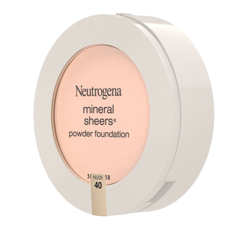 slide 3 of 6, Neutrogena Mineral Sheers Compact Powder Foundation, Lightweight & Oil-Free - 40 Nude - 0.34oz, 0.34 oz